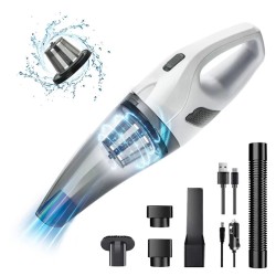 High-Powered Dual-Use Handheld Portable Vacuum Cleaner Dry and Wet Battery Operated for Cars and Households Made of ABS