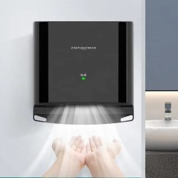 Hotel Blow Dryer Wall Mounted High Speed Automatic Hand Dryers Machine for Bathroom A3868 Black